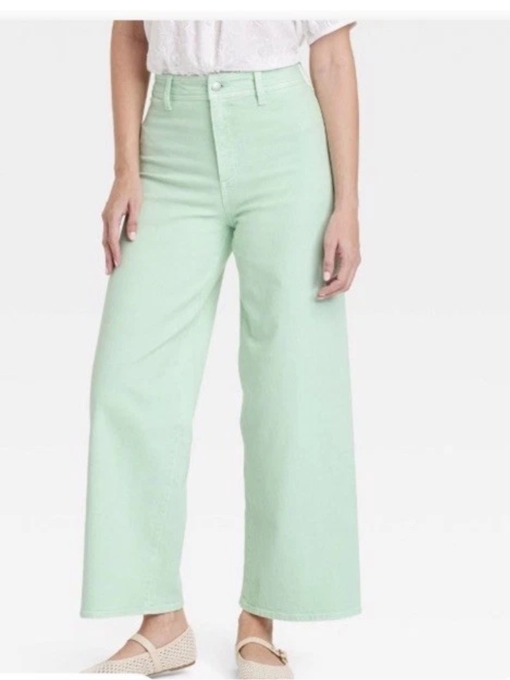 Universal Thread Sailor High-Rise Wide Leg Jeans - Mint Green Pastel NWT
